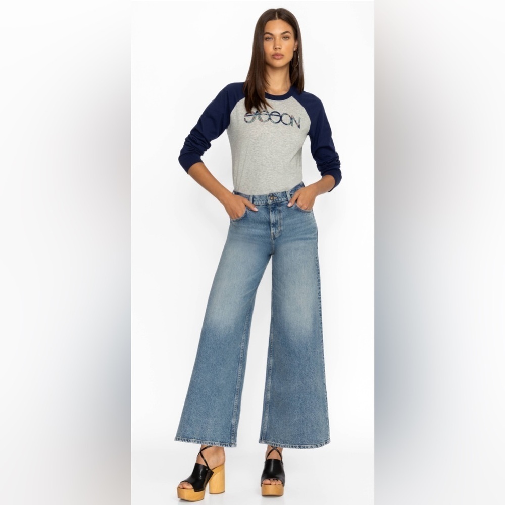 Johnny Was Sasson High Rise Mademoiselle Wide Leg Jeans Denim Trendy